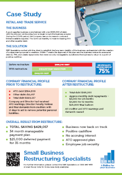 Small Business Restructuring Information